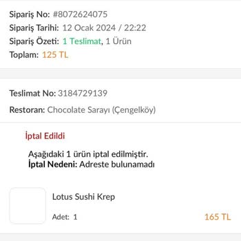 Trendyol Yemek Siparişim İptal Edildi Ve Param İade Edilmiyor
