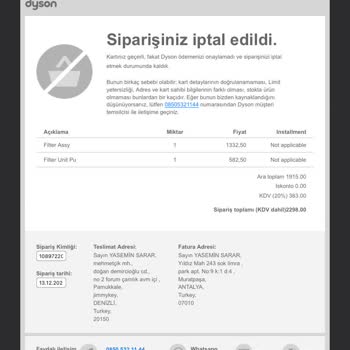 Dyson Tarafından Dolandırılmadığım Kalmıştı!