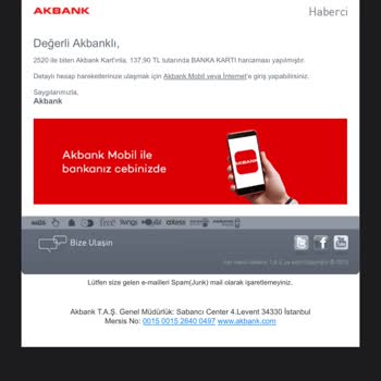 Akbank'tan Bilgim Dışında Para Çekilmesi