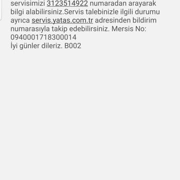 Yataş Satış Sonrası İlgilenmiyor