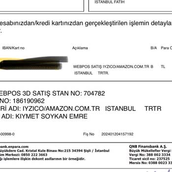 Amazon Hesabımdan Para Çekti