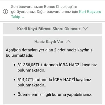 Garanti BBVA Garanti Check-up Haciz Kaydı