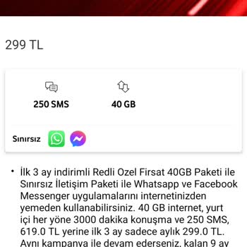 Vodafone Sınırsız Tarife Hizmeti