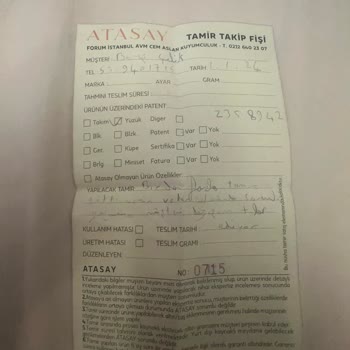 Atasay Muhatap Bulamıyorum Değişim İçin Verdiğim Yüzük İçin Bilgi Yok