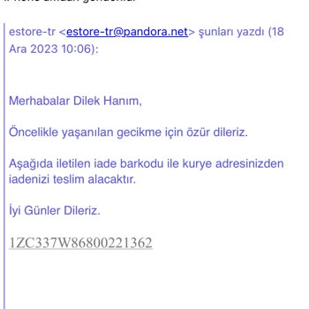 Pandoraturkeystore.com Pandora Online Alışveriş Problemi, Cevap Vermeyen Müşteri Hizmetleri