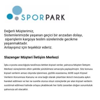 Sporpark Online Alışverişte Geciken Teslimat Sorunu