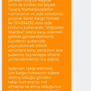 Vidyodan.com İade Kargo Çıkışları