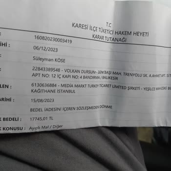 Media Markt Tüketici Hakem Heyeti Kararına Uymayan Mağaza