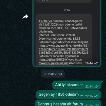 Fatura Aldatmacası Yapan Firma Turkcell Superonline