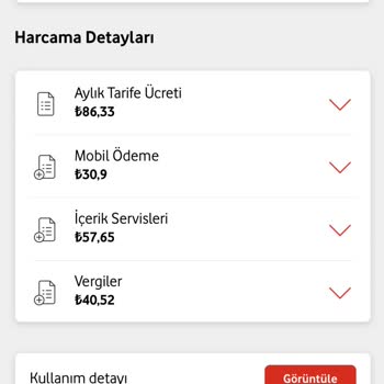 Vodafone Yüksek Fatura Ve Ek Servis Ücretleri Fatura Yansıtılmış