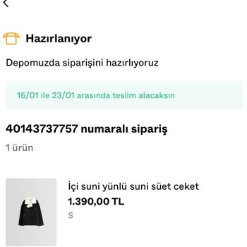 Bershka Sipariş Durumu Sürekli 'Hazırlanıyor' Olarak Görünüyor