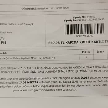 ModaSima Kapıda Ödeme Seçenekleri Ve Kargo Hizmeti Hakkında Yaşanan Mağduriyet