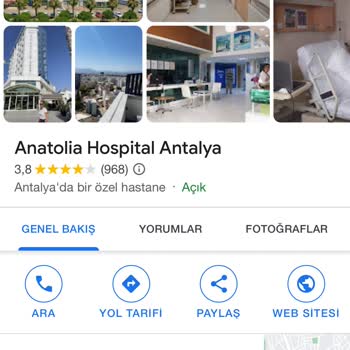 Anatolia Hospital Antalya Lara Hastanesi Şikayetçiyim
