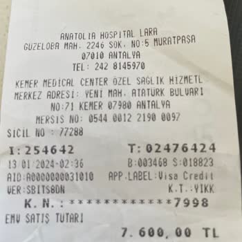Anatolia Hospital Antalya Lara Hastanesi Şikayetçiyim