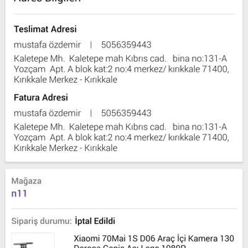 N11 Onaylanan Siparişim 8 Gün Sonra İptal Edildi