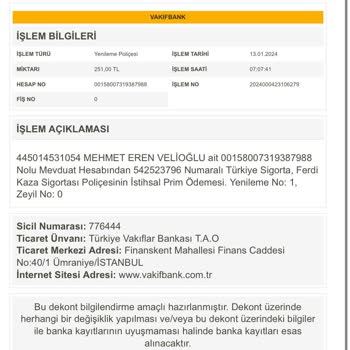 VakıfBank İzinsiz Para Çekme