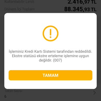 VakıfBank Kredi Kartı Taksitlendirme İşlemine Ret Yiyorum!