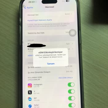 BTK Onaylı Kayıtlı Cihazda Operatör Değişikliği Nedeniyle Esim Hatası