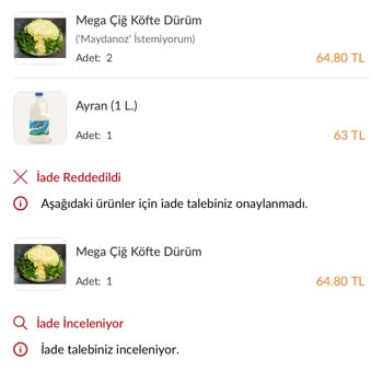 Trendyol Yemek Teslim Edilmeyen Ürün