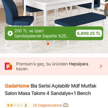 Hepsiburada Masa Sandalye Ürün