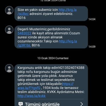 Aras Kargo Kristal Şube Kargo Getirmiyor