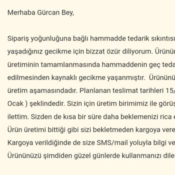 81 Gün Bekletilen Ve İptal Edilen Ürün. Vivense Pişmanlıktır.