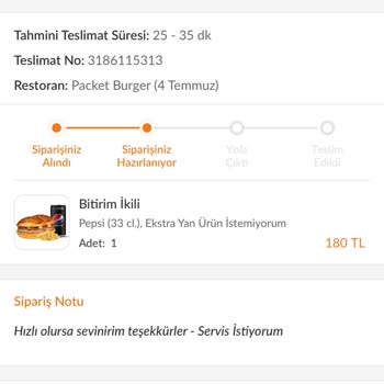 Packet Burger 2 Saatte Gelmeden Sipariş, Vaatlerin Ötesinde!