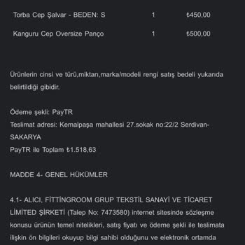 Fittingroom Ürünler Teslim Edilmiyor