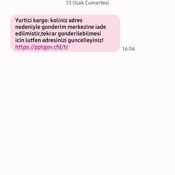 Ürün Adres Nedeniyle Gönderim Merkezine İade Edilmiştir