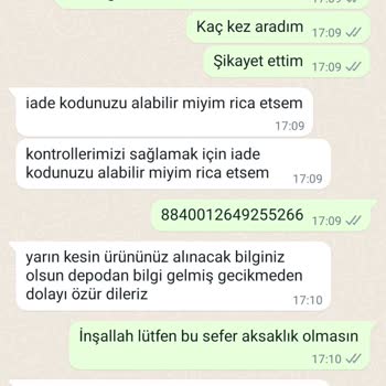 İade Talebi Horoz Lojistik Şikayeti