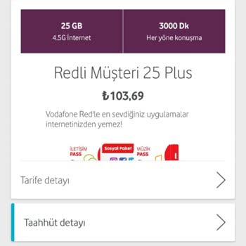 Vodafone Faturalı Hat Tarifesi