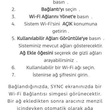 Ford Sync4 Wİ-Fİ'ye Bağlanma Menüsü Yok