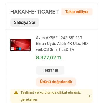 Axen 55 İnç Televizyon Webos