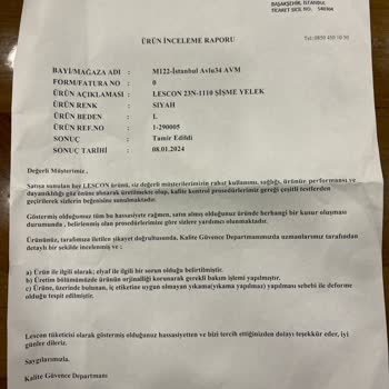 Lescon Eşofman Ve Yelek Tamir Yalanı