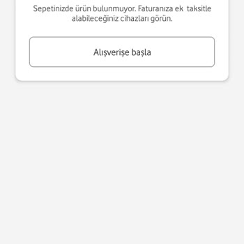 Vodafone Ürün Sepette Gözükmüyor