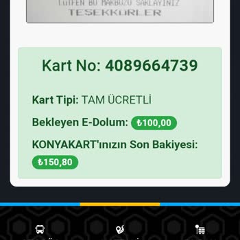Konya Büyükşehir Belediyesi Bakiye Sorunu İnternet Üzerinden Bakiye Yükledim Ama Aktifleşmiyor