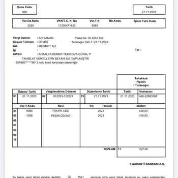 Gelir İdaresi Başkanlığı Aynı Trafik Cezasını 2 Kere Ödedim