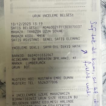 Lumberjack FLO Lumberjack Marka Bot Ayakkabı Üretim Hatası