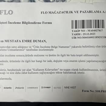 Lumberjack FLO Lumberjack Marka Bot Ayakkabı Üretim Hatası