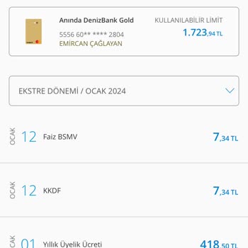 Denizbank Kart Aidat İptali