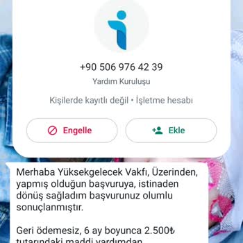 Gelecek Vakfı Yüksek Gelecek Vakfından Şikayetçiyim