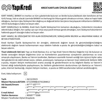 Yapı Kredi Bankası Başka Müşteri Bilgilerini Paylaşıyor.