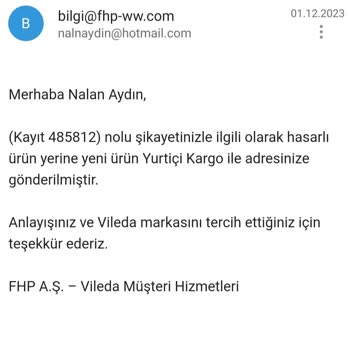 Vileda Değişim Sözünü Tutmuyor