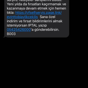 Vodafone İstenmeyen Mesaj Gelmesi