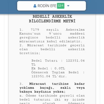 Milli Savunma Bakanlığı Bedelli Askerlik Ücretinin Haksız Artışı