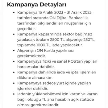 On Dijital Bankacılık Kampanya Ödülünü Göndermedi.