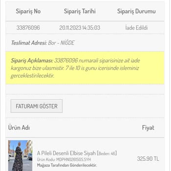 Sefamerve Para İadesi Yapılmadı