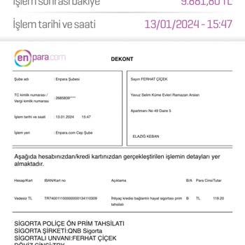 Enpara Otomatik Hayat Sigortası İptali
