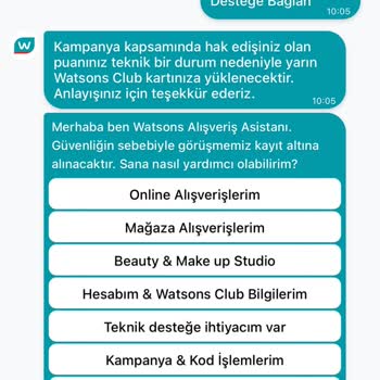 Watsons Kampanya Puanlarım Yatırılmadı