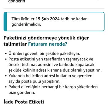 Amazon İade Kodu Vermiyor